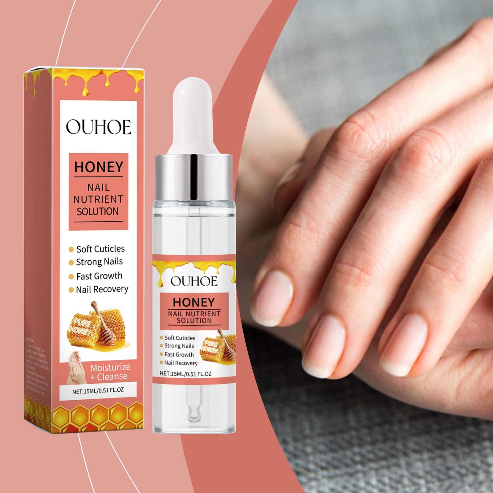 OUHOE Moisturizing Nail Care Oil Nourishes Nail Care and Improves Soft Nails, Brightening Nails and Moisturizing Cuticles