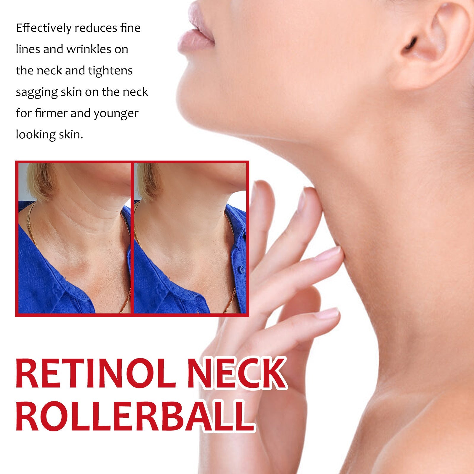 Retinol Neck Rollerball, Moist Smooth Neck Wrinkle Wrinkle Firming Neck Reshape The Swan Neck