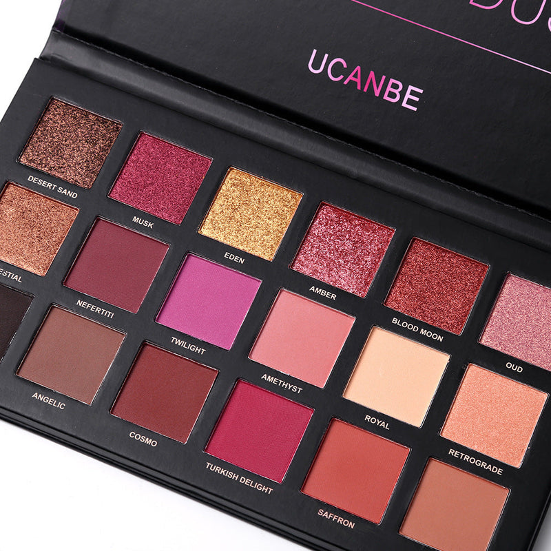 Ucanbe New 18 color rose gold eye shadow plate huda desert plate mashed potatoes Mermaid Ji Jin eye shadow makeup