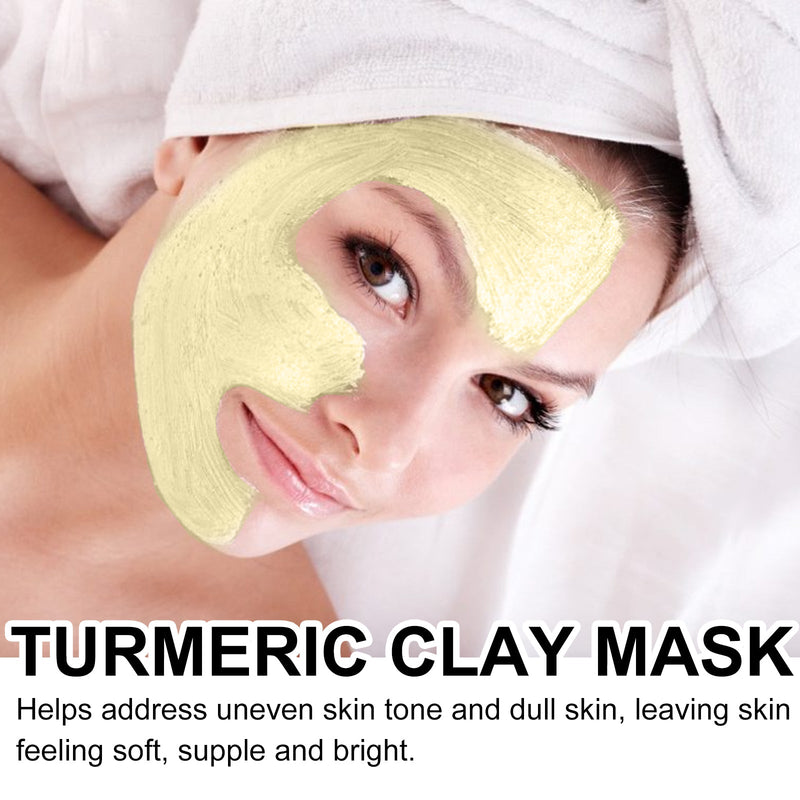 Turmeric Clay Mask, Facial Acne-Clearing Q10 Deeply Cleanses, Hydrates, Brightens And Shrinks Pores