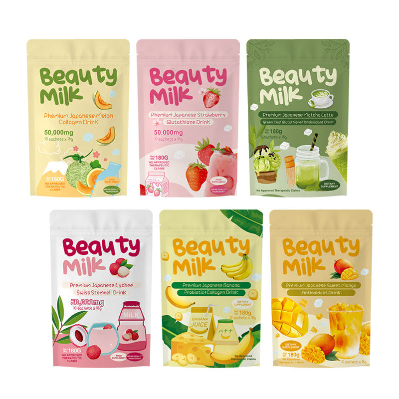 Premium Collagen Powder Banana Flavor BeautyMilk Drink Powder