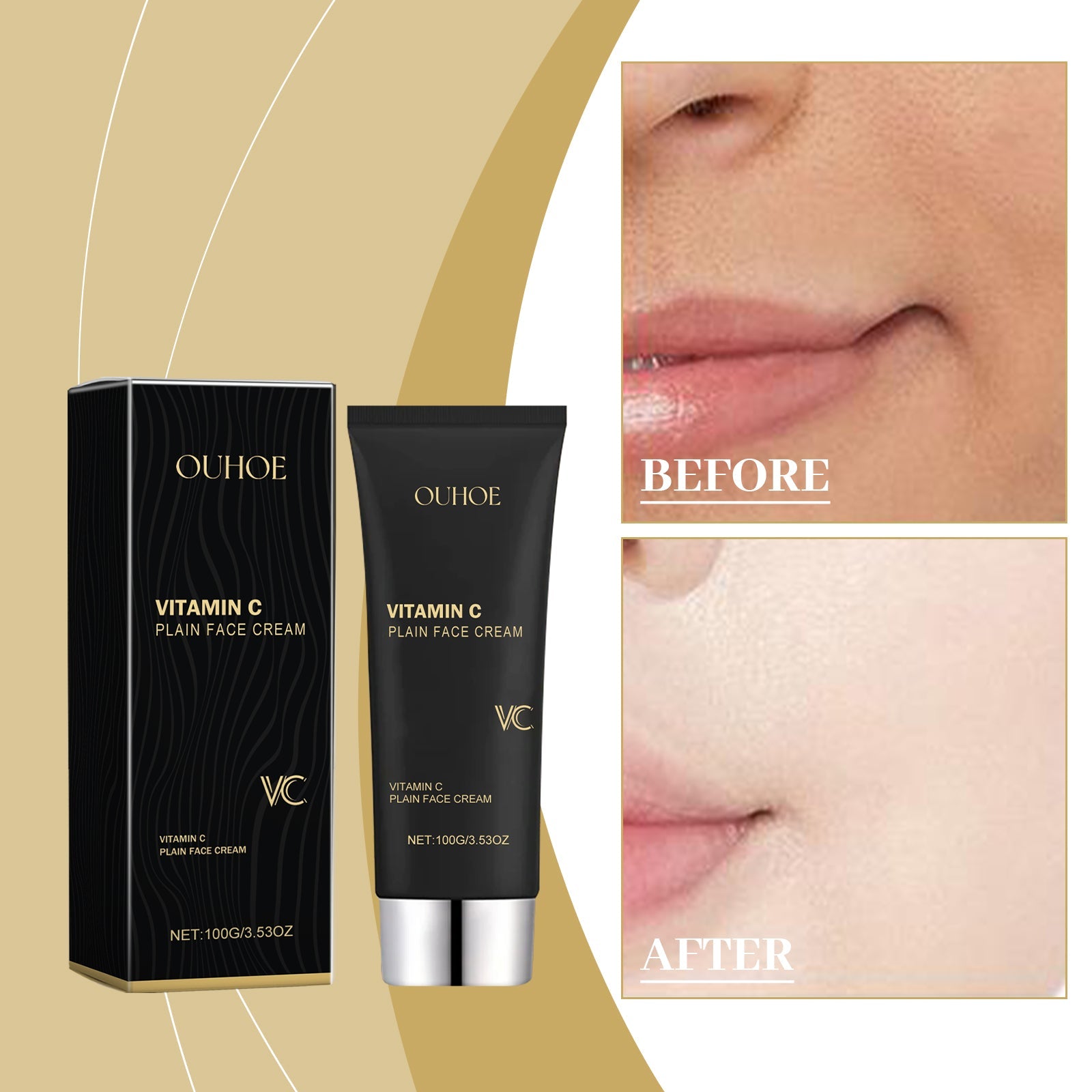 OUHOE  Nicotinamide Vitamin C Moisturizing Cream, Brightening Skin Natural Concealer Refreshing Moisturizing Cream