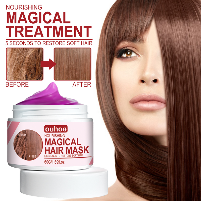 Keratin Repair Hair Mask, Free Steam Repair Silk Smooth Hot Dyeing Moisturizing Care Hair Mask