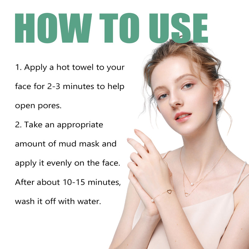 Green Tea Cleansing Mud Mask, Facial Cleansing Moisturizing Whitening Skin Blackhead Acne Removing Mud Mask