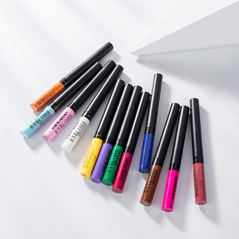 Makeup Color Eyeliner Matte Quick-Drying Liquid Eyeliner No Smudging MSDS Certified 12Pcs