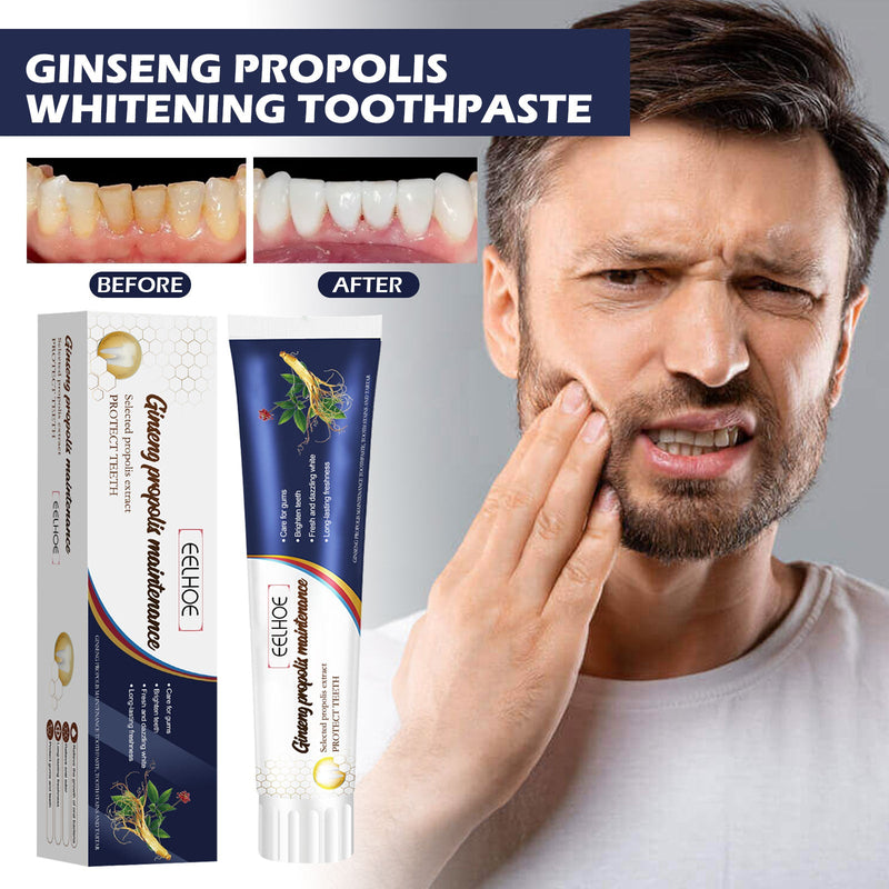 EELHOE Ginseng Propolis White Toothpaste, Cleaning Stains Bad Breath, Teeth And Gums Care White Toothpaste