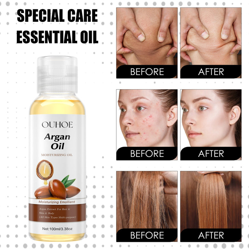 OUHOE Argan Oil Moisturizes And Tightens Skin, Strengthens Hair, Strengthens Hair, Softens Hair Care Multi-Effect Essential Oil