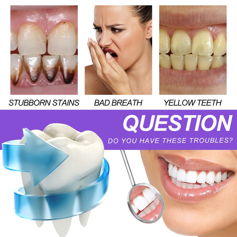 OUHOE Purple Whitening Toothpaste, Clean Stains Gums Care Breath Fresh White Toothpaste
