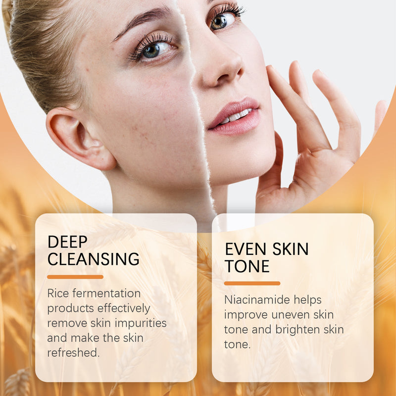 EELHOE Rice Cleanser Gently Cleanses Facial Skin And Moisturizes Soothing And Refreshing Facial Cleanser