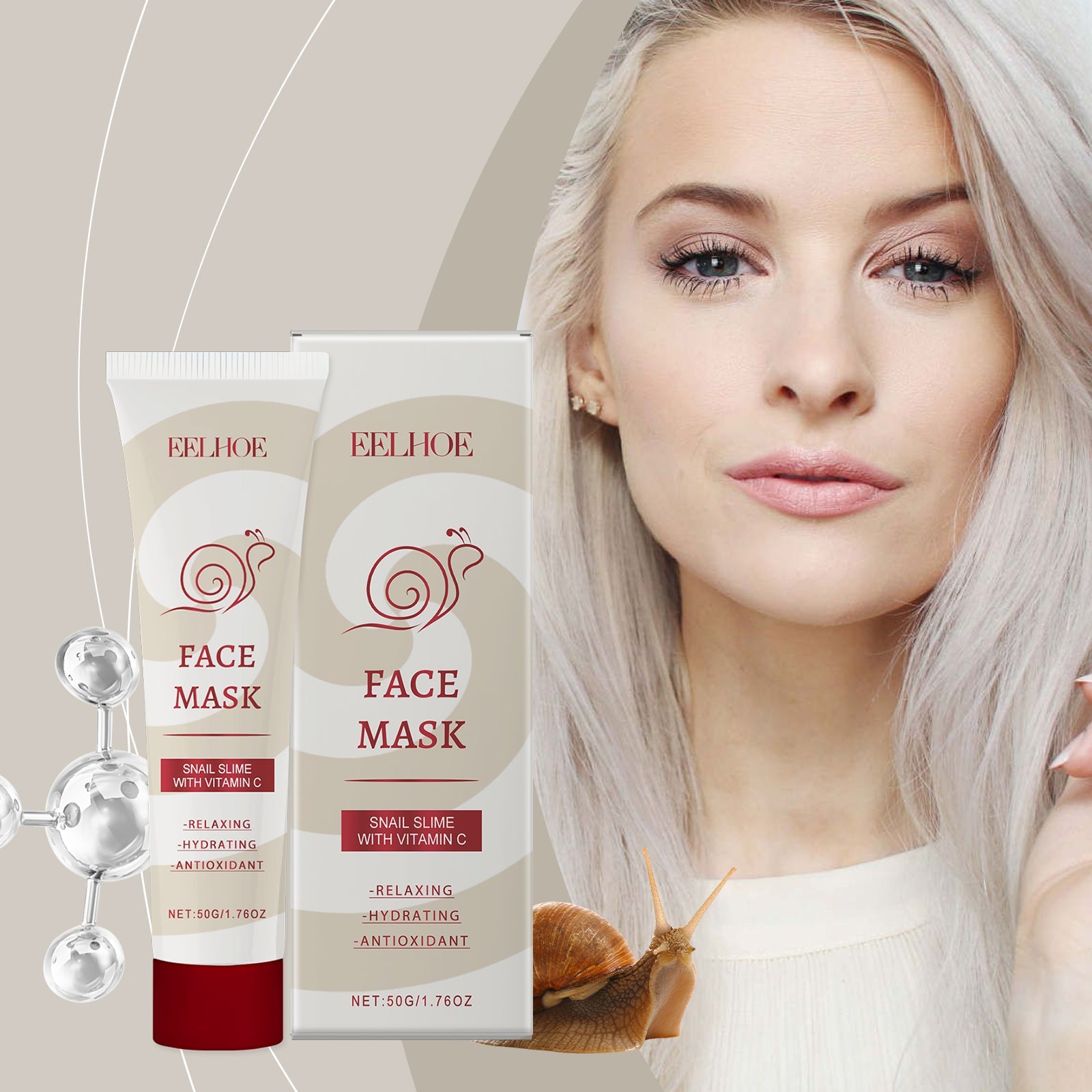EELHOE Snail Vitamin C Smear Mask Gently Hydrating, Firming, Hydrating And Purifying Pore-Clearing Facial