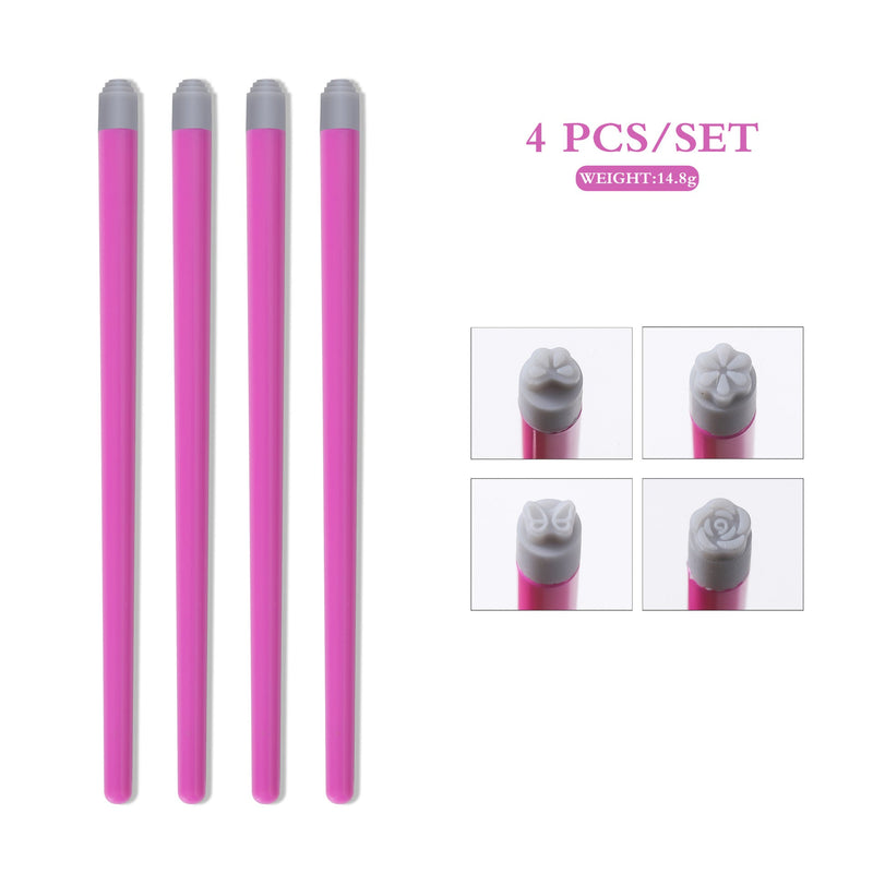 Silicone Head Nail Art Stamping Pen Butterfly Floral DIY Nail Stamp Transfer Tool