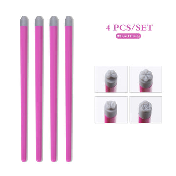 Silicone Head Nail Art Stamping Pen Butterfly Floral DIY Nail Stamp Transfer Tool
