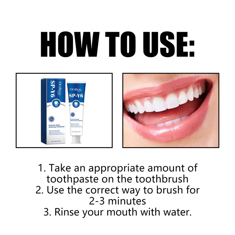 Probiotic Rapid Whitening Toothpaste, Fresh Breath To Remove Stains And Tartar White Teeth To Remove Odor And Beautiful Teeth