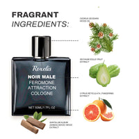 Noir Male Feromone Attraction Cologne, Fragrance Refreshing Mild Not Pungent Lasting Fragrance Release Charm Date Atmosphere Perfume