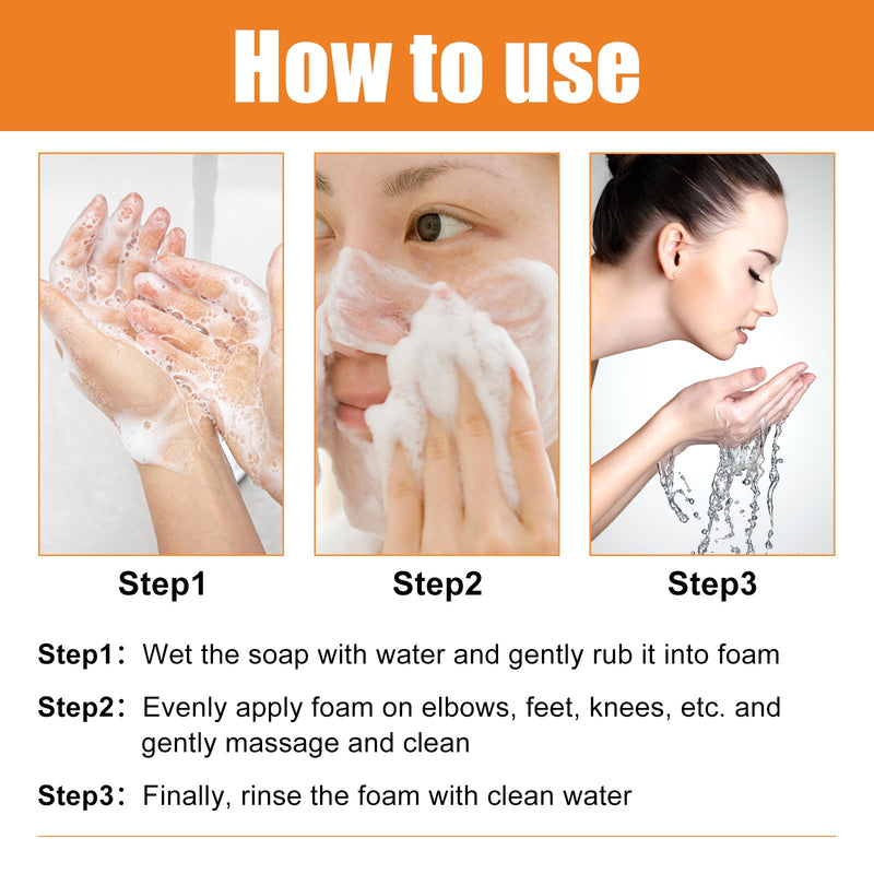 EELHOE Vitamin C Whitening Soap For Blemish Reduction Deep Clean Moisturizing And BrighTening Skin Beauty Soap