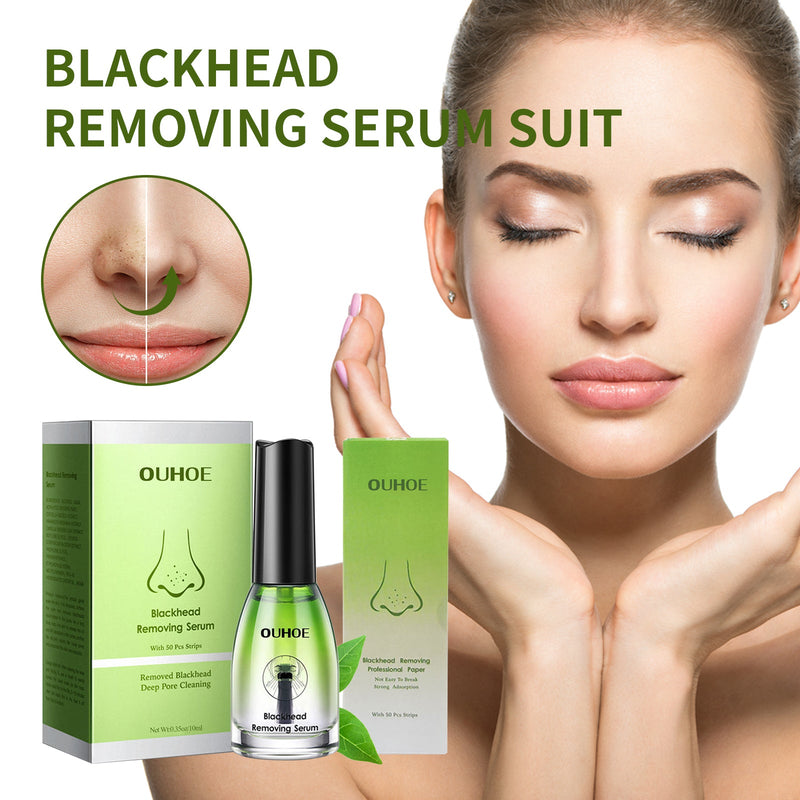 Blackhead Removing Serum Suit, Clean Pores Fine Oil Control Clean Repair Acne Blackhead Nose Patch