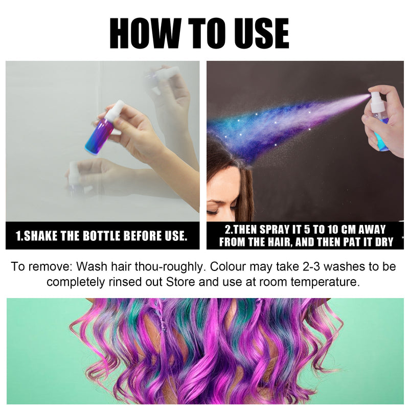 EELHOE Party Temporary Hair Dye, Disposable Party Glitter Hair Color Fast And Easy Color Without Damaging Hair