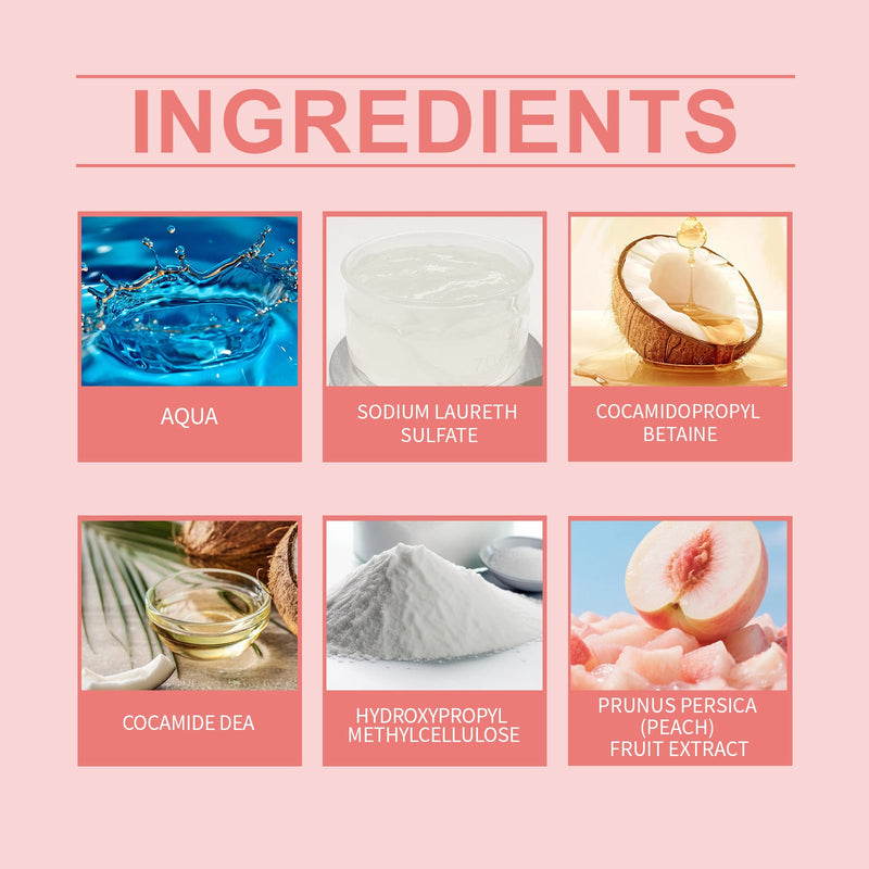 Jaysuing Ladies White Peach Fragrance Shampoo, Gentle Nourishing Dry And Smooth Hair Shampoo