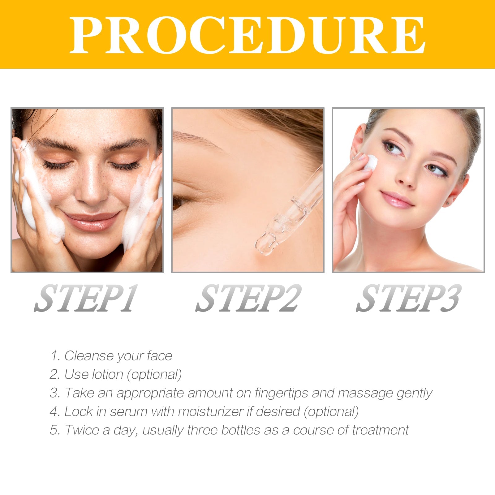 Vitamin C Face Serum, Anti-Aging Fade Facial Spots Wrinkles Brightening Skin
