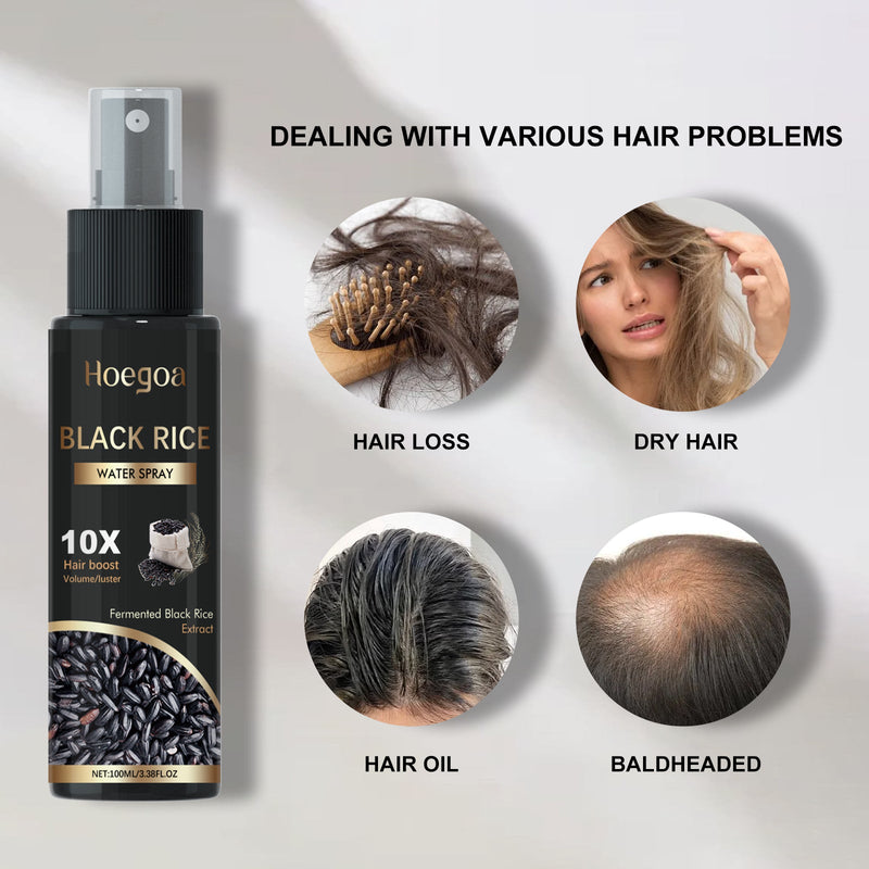 Black Rice Water Spray, Hair Deep Nourishes And Prevents Tough, Solid And Dense Hair Scalp Care Solution