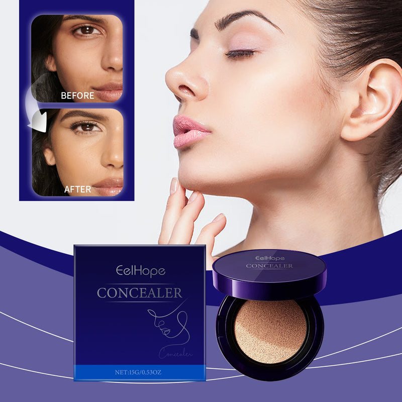 Eelhope Concealer Foundation Air Cushion Moisturizing Easy Concealer Brightening Face Light Base Makeup
