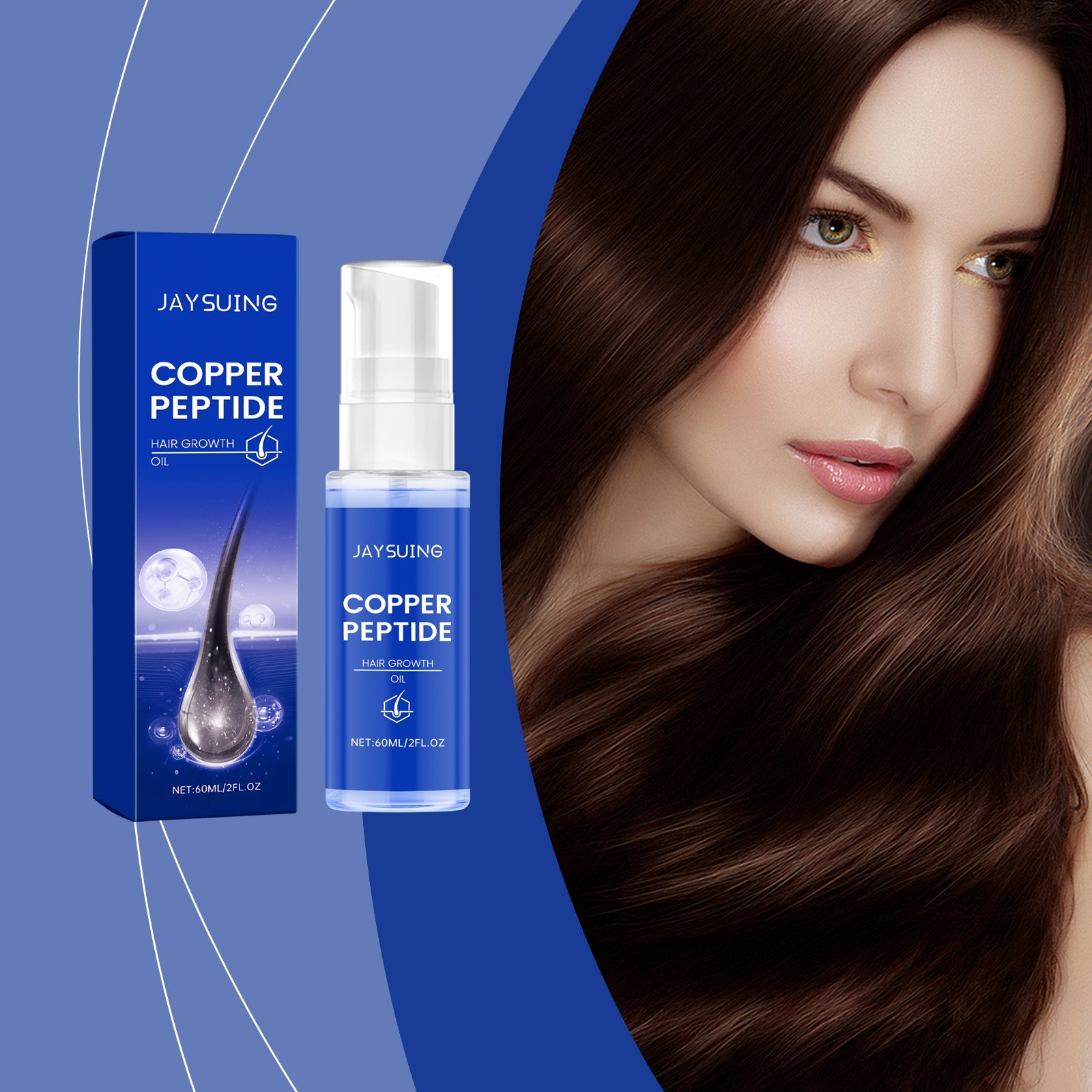Jaysuing Copper Peptide Volumizing Hair Essential Oil Nourishes Hair Follicles And Care Hair Smooth And Glossy Moisturizing Essential Oil