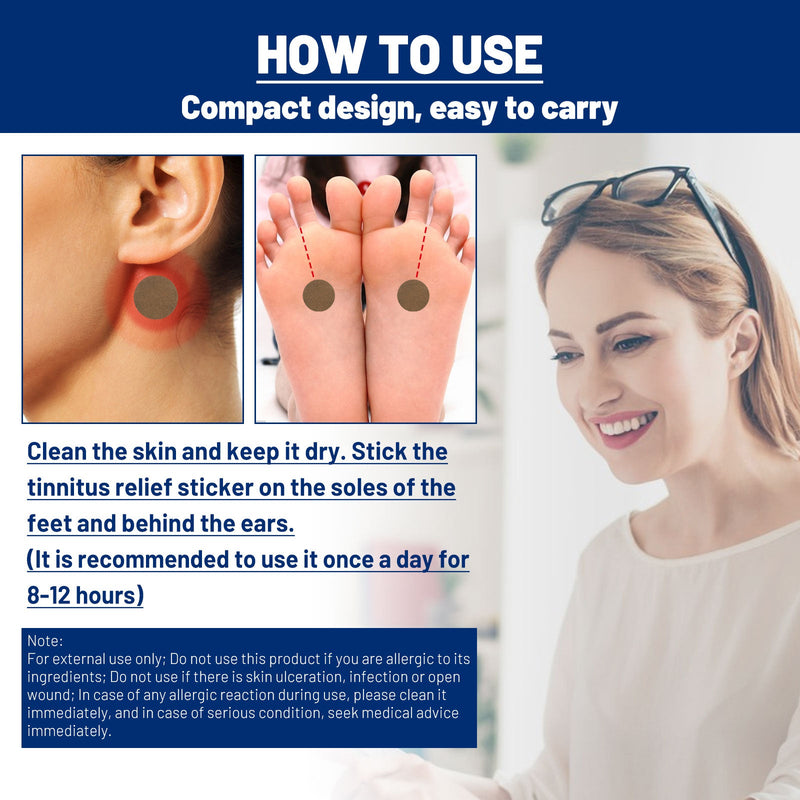 Tinnitus Relief Patch, Relieve Tinnitus Ear-Back Hearing Loss Ear-Kang Patch Relieve Dizziness Point Patch