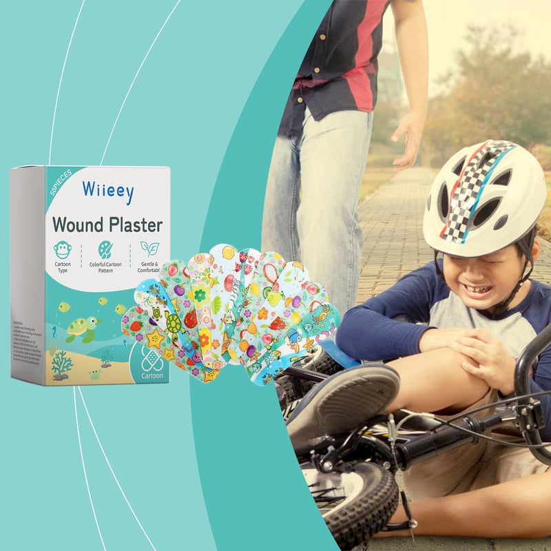 Wiieey Kids Waterproof Band-Aid, Kids Waterproof Band-Aid Cute Cartoon Bandage Waterproof And Breathable