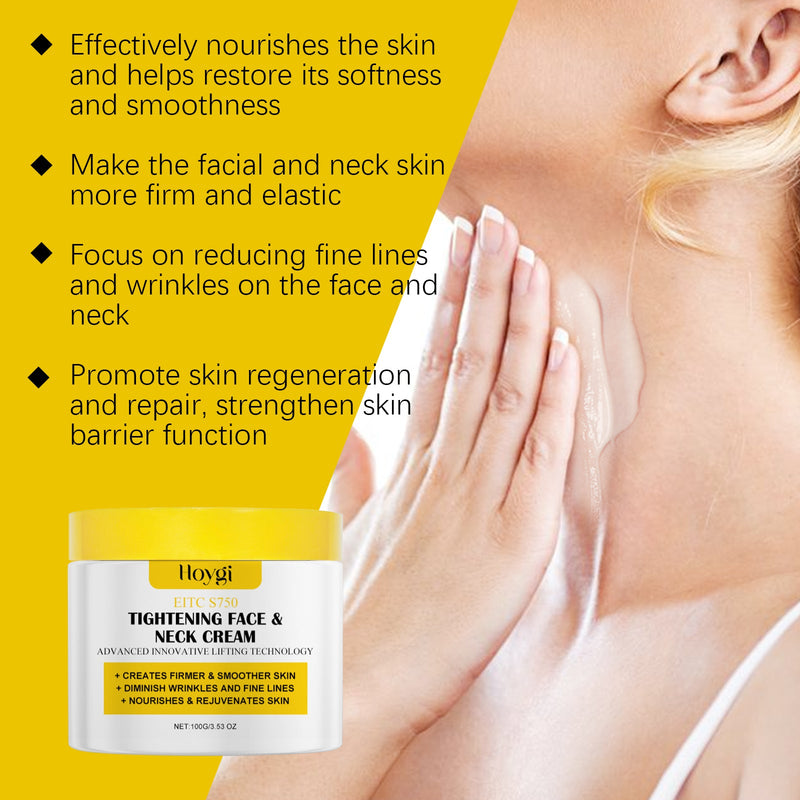 Hoygi EITC S750 Tightening Face & Neck Cream - Firming Anti-Wrinkle Cream, Diminishes Fine Lines & Rejuvenates Skin, 100g