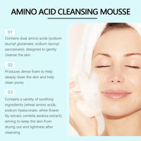 Amino Acid Cleanser Mousse Face Gently Cleanses, Hydrates And Moisturizes Facial Skin Repairing Cleanser