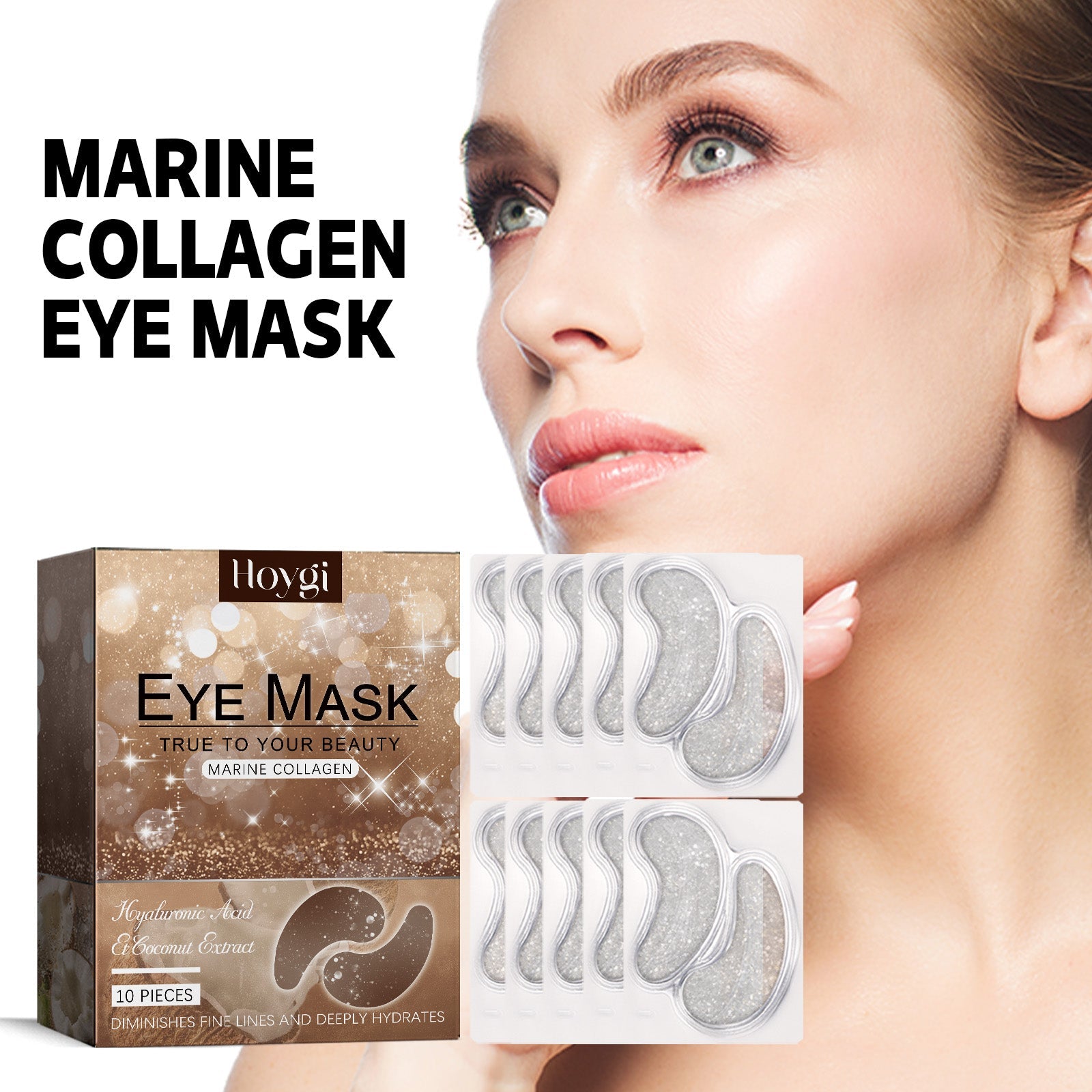 Coconut Eye Gel Patch Reduces Fine Lines Under Eyes, Dark Circles Under Eyes, Firming Eyes, Anti-Wrinkle Moisturizing Eye Patch