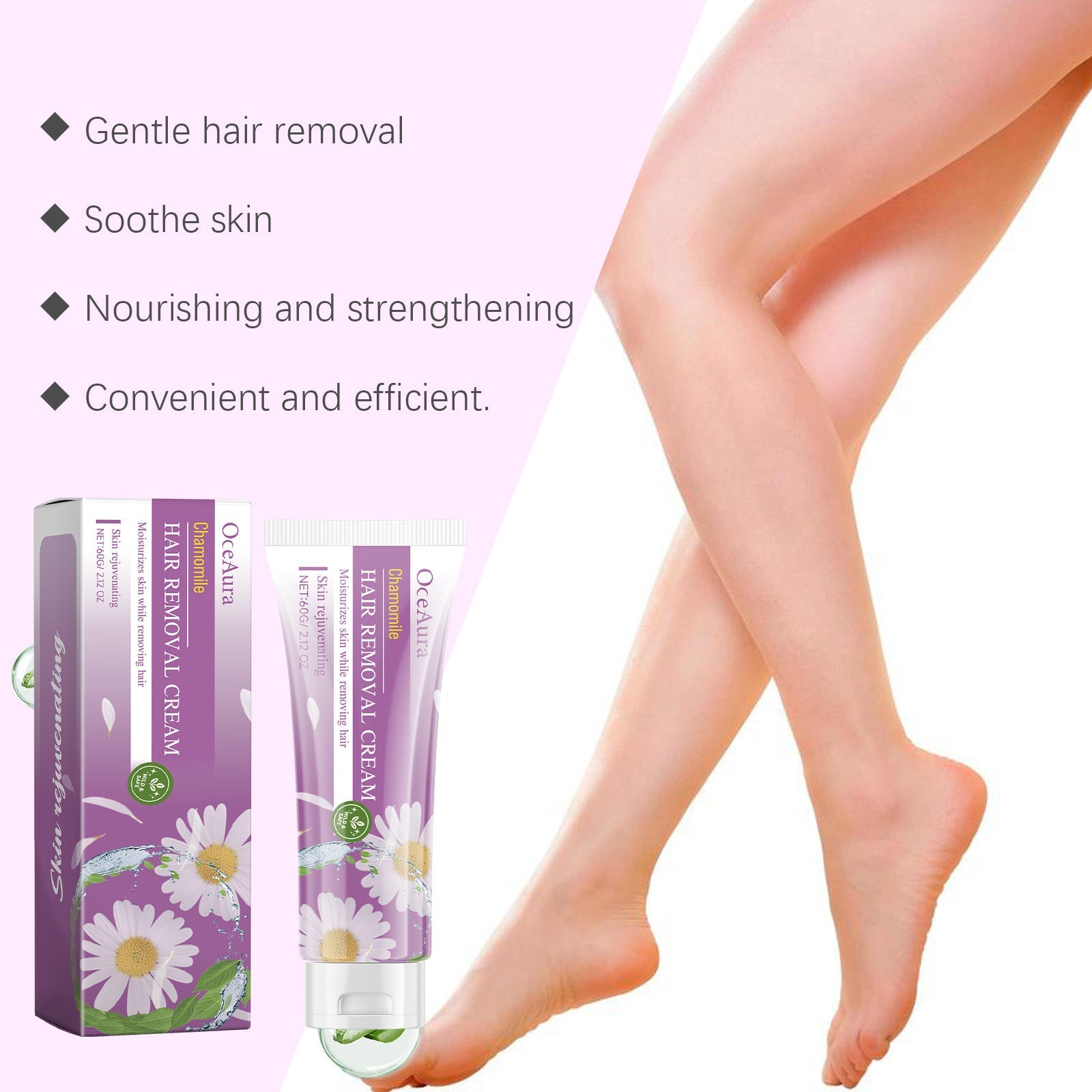 OceAura Hair Removal Cream Full Body Leg Hair Armpit Hair Gentle Cleansing Smooth Body Skin Gentle Moisturizing Hair Removal Cream