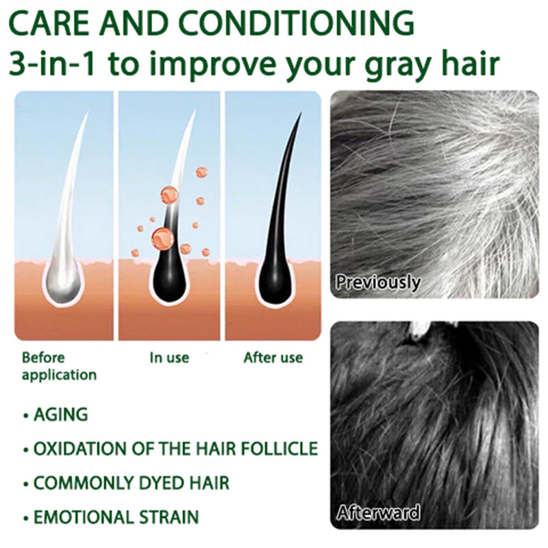 Black Hair Spray Dense Nourishing Roots Shine Smooth Natural Black Hair Cover White Hair Conditioner Spray