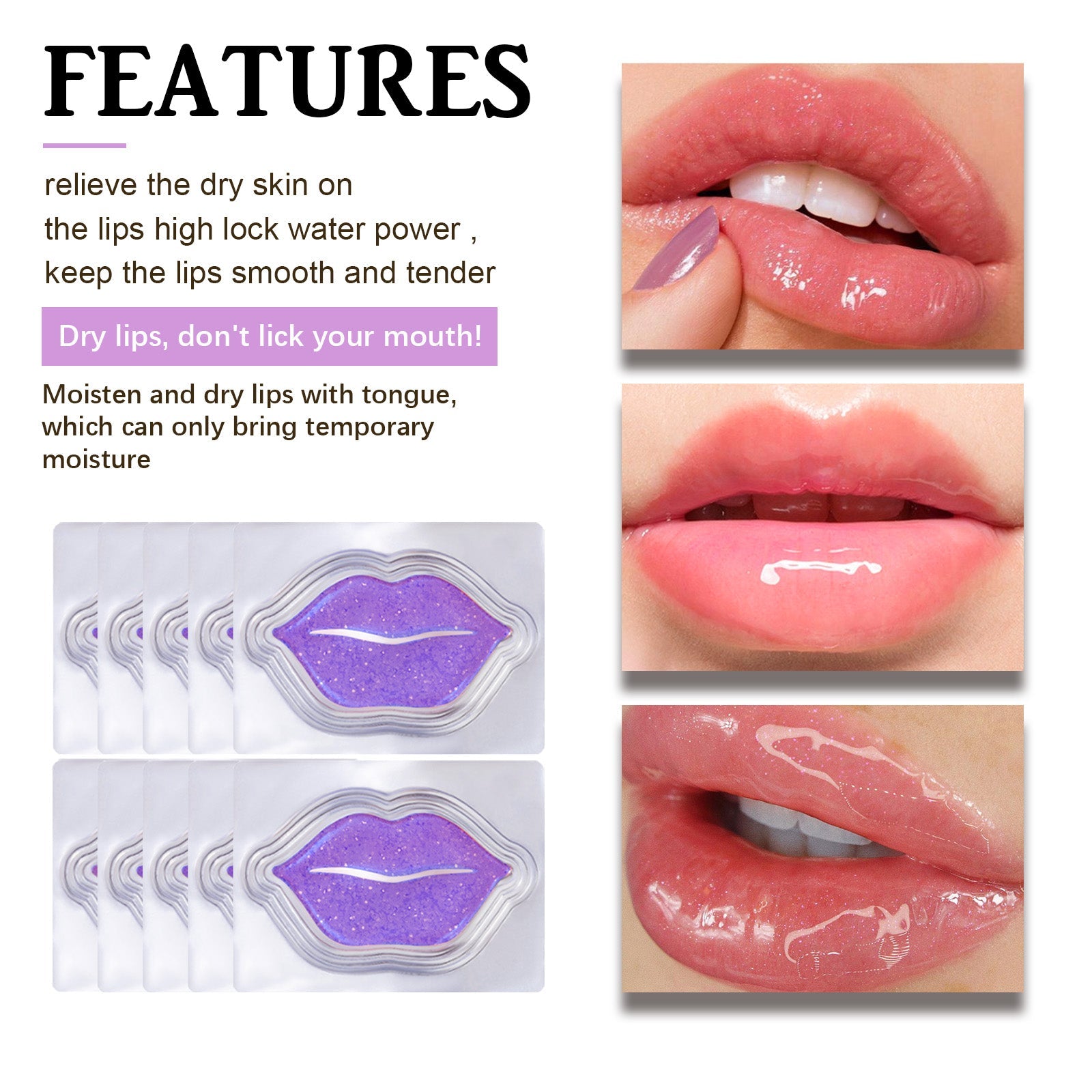 Marine Collagen Lip Mask, Fade Lip Lines Peeling Prevent Weather-Shack Its Moisturizing Smooth Full Lip Care