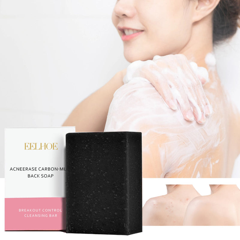 Carbon Clay Back Soap Whitening Body Cleansing Skin Lightening Dark Spots Acne Mark Exfoliating Moisturizing Brightening Soap