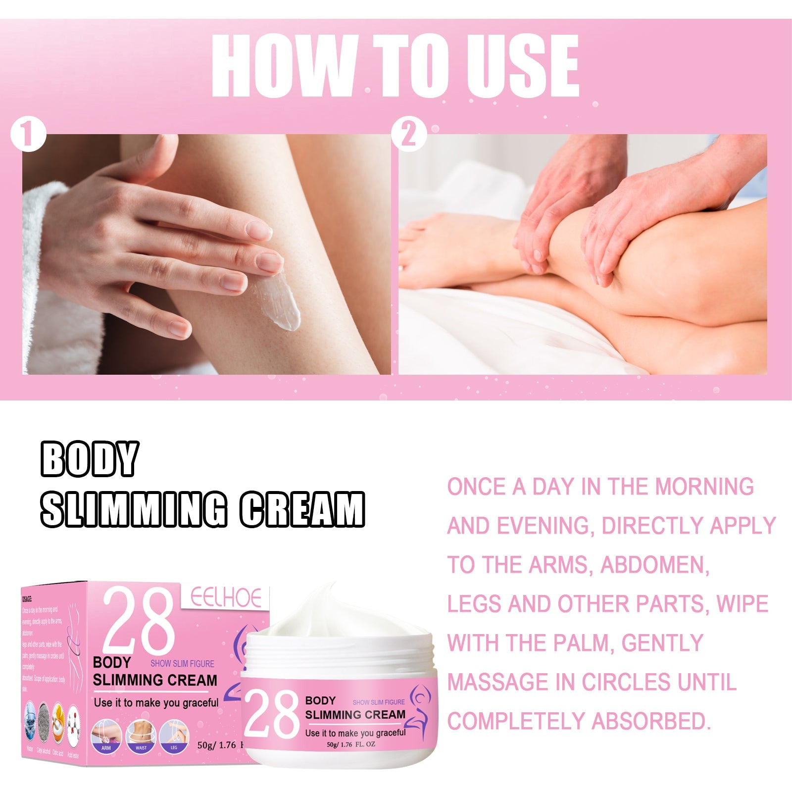 EELHOE Body Slimming Cream, Massaging Sculpting Firming Nourishing Tender Skin Slim Body Cream
