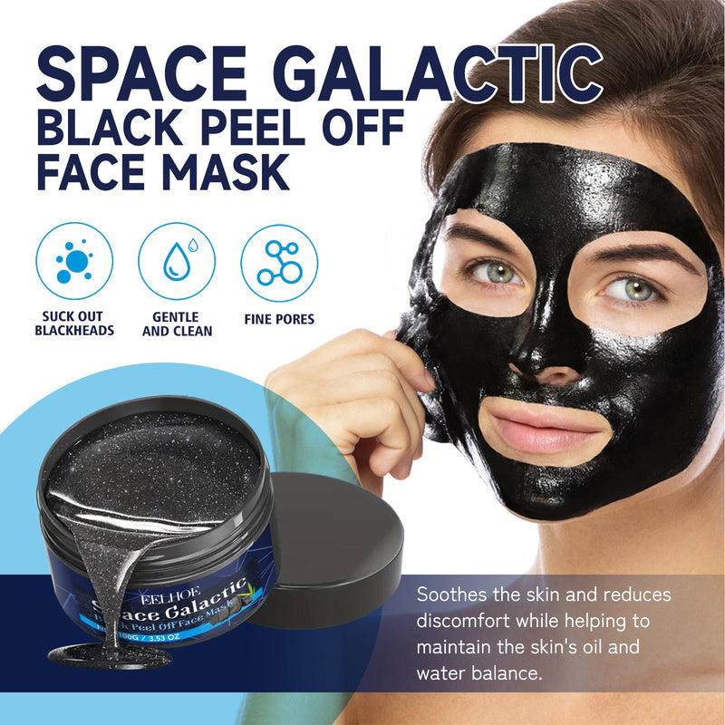 Space Galactic Black Peel Off Face Mask, Clean Blackheads Firming Pores Smooth The Skin Tear The Mask