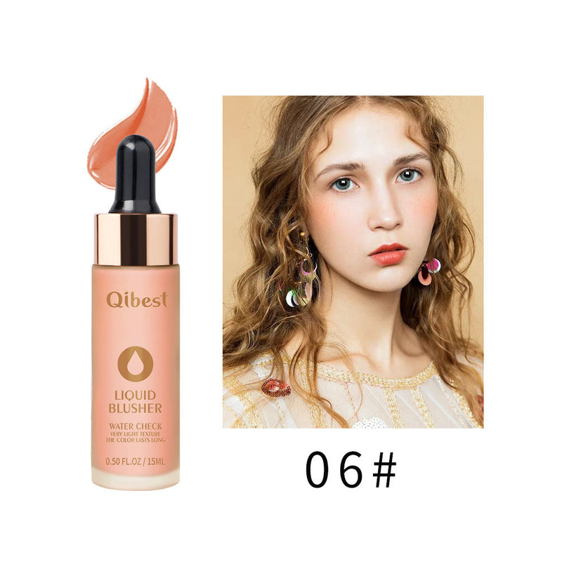 QIBEST Blush Milk Nude Makeup Moisturizing Brighten Skin Tone Natural Repairing Temperament Blush Powder Rouge Liquid Blush