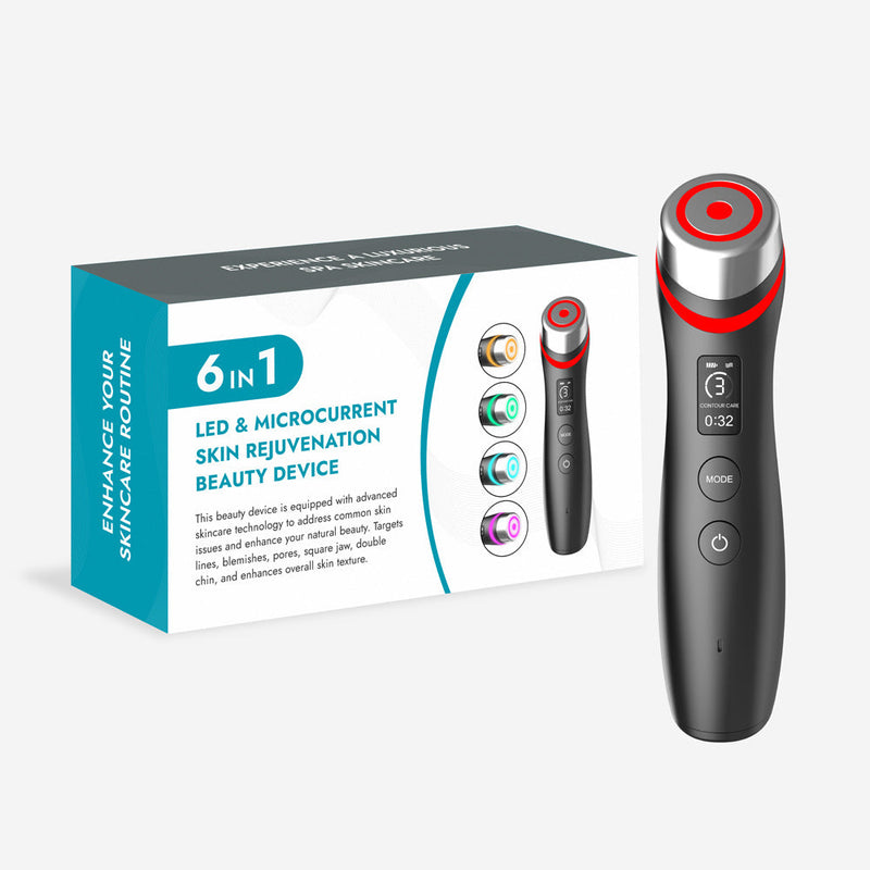 Microcurrent vibration massager red blue light water light pore beauty device
