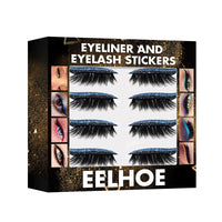 EELHOE 3D Glitter Seven Color Eyeliner False Eyelash Sticks, Glue Free Self-Adhesive Eye Makeup Eyeshadow Sticks