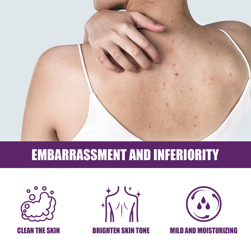 EELHOE Body Exfoliating Gel - Lavender Set, For Skin Cleansing, Back Acne Scrubbing, Improving Dull Skin, Bath Towel