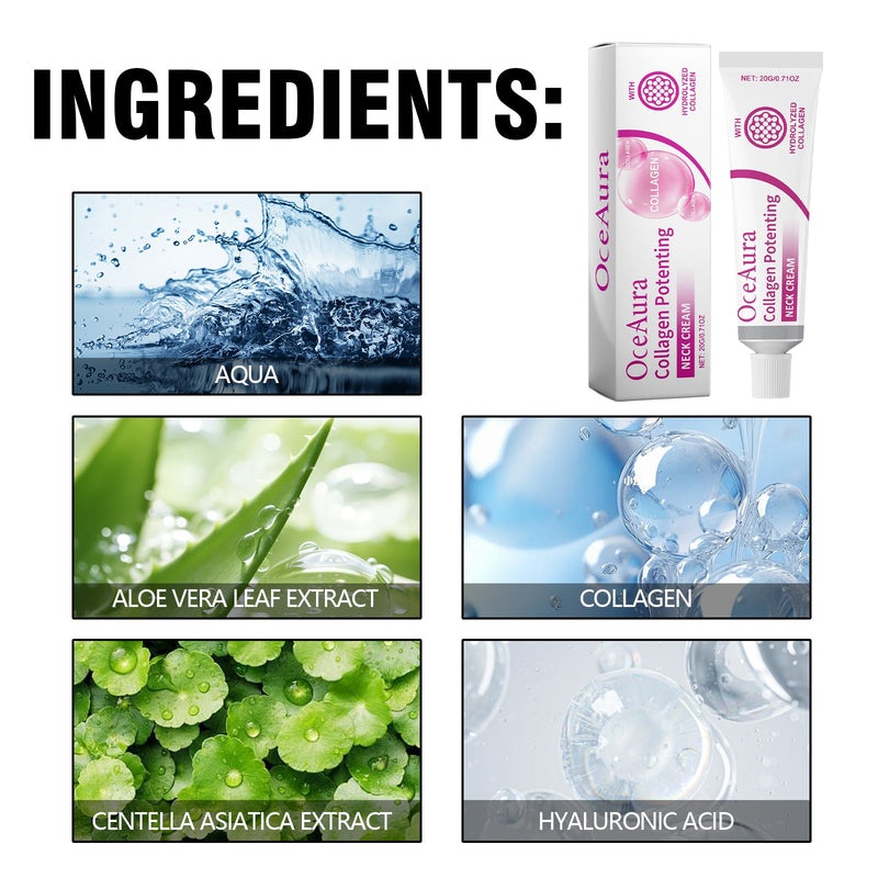 Collagen Potenting Neck Cream, Lighten And Smooth Neck Lines White Lift Firming And Moisturizing Neck Cream
