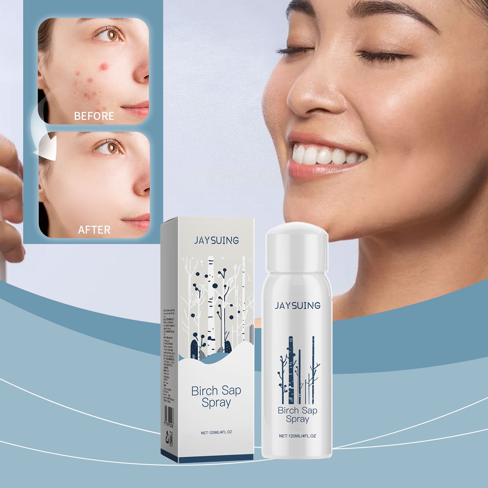 Birch Juice Spray, Hydrating, Nourishing, Soothing And Repairing Pre-Makeup Moisturizing Skin Care Spray