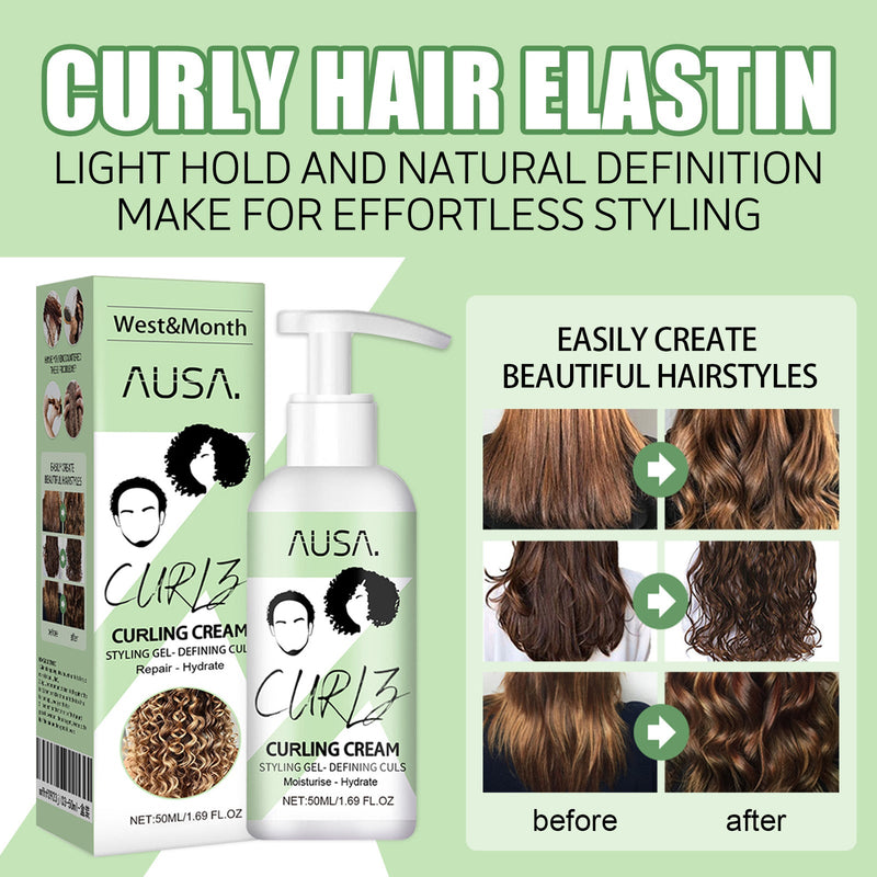 West&Month Curly Hair Elastin, Moisturizing Curly Hair Styling Fluffy Elastic Strong Hair Smoothing Frizz And Hair Care