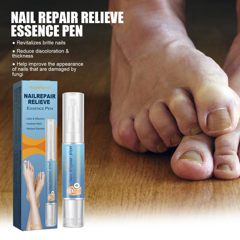 West&Month Nail Repair Relieve Essence Pen, Moisturizing Repair Hand And Foot Inlay Nail Thickening Grey Nail Correction Pen