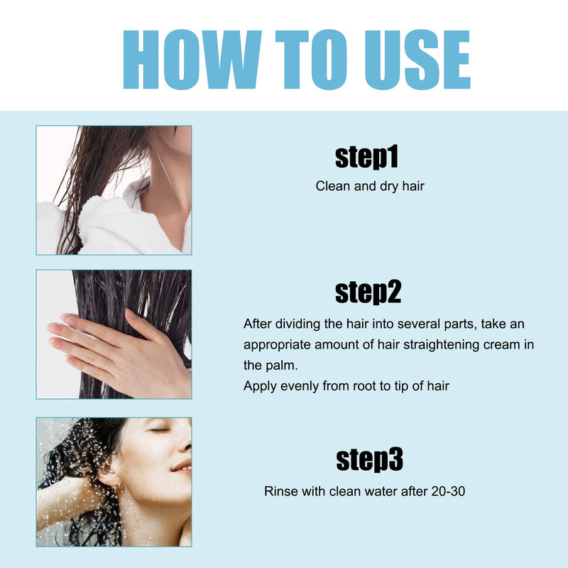 Protein Hair Straightening Cream, Non-straightening Long-lasting Styling Repair Damage Soft Cream