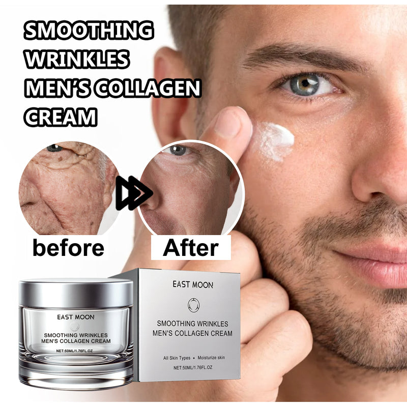 For Men Collagen Cream, Lighten Fine Lines Moisturizing Firming Skin Whitening Brightening Cream