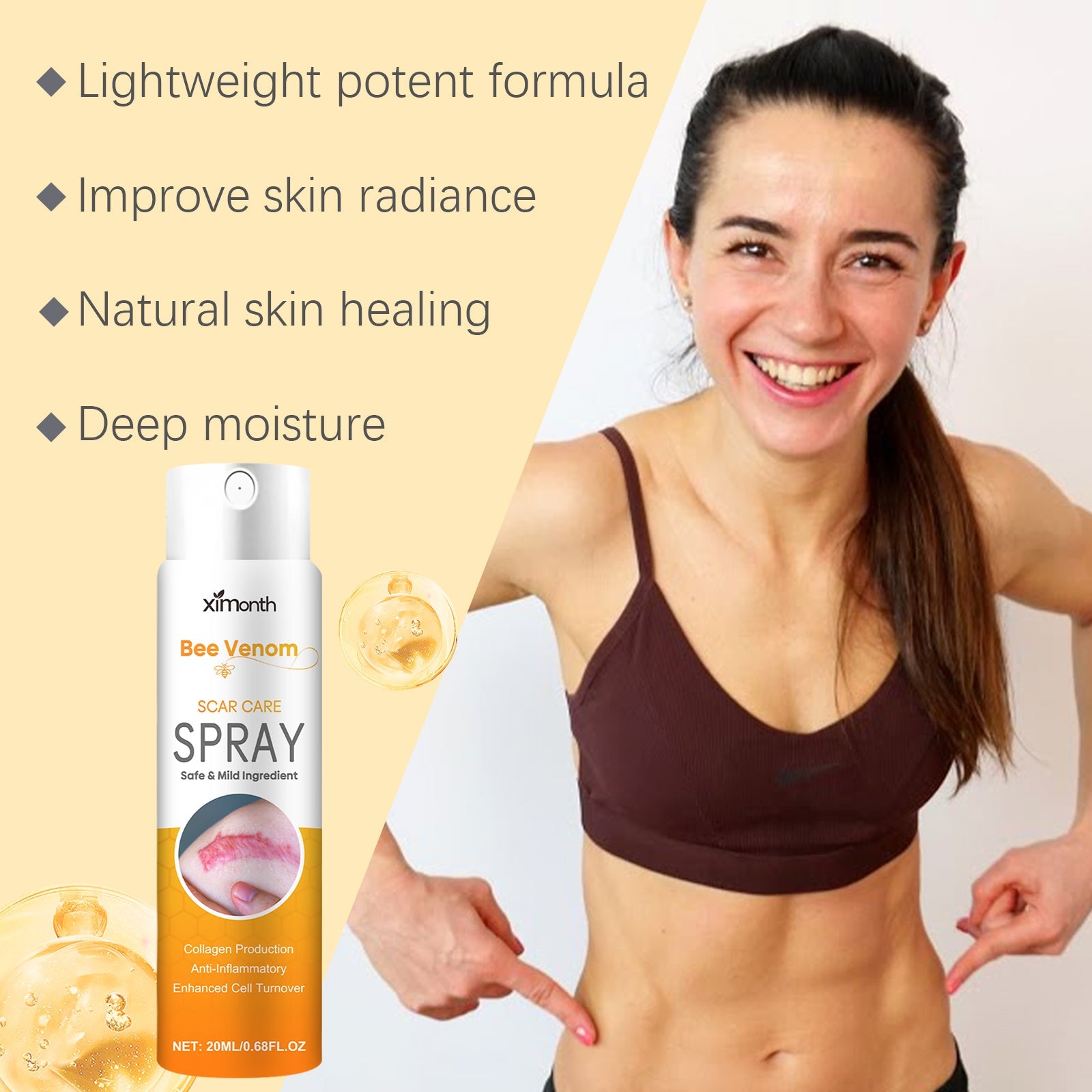 Scar Care Spray, Promotes Skin Repair And Improves Scar Healing With Gentle Formula