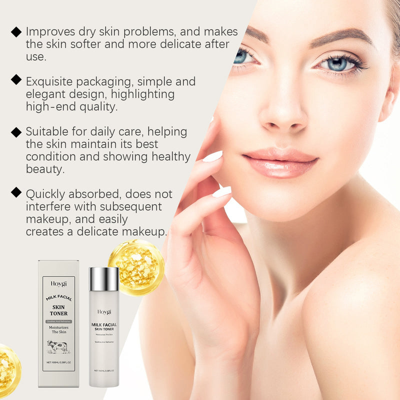 Hoygi Milk Deep Moisturizing Toner, Gently Nourishes Skin, Hydrates Moisture, Locks Water, Brightens And Rejuvenates Skin