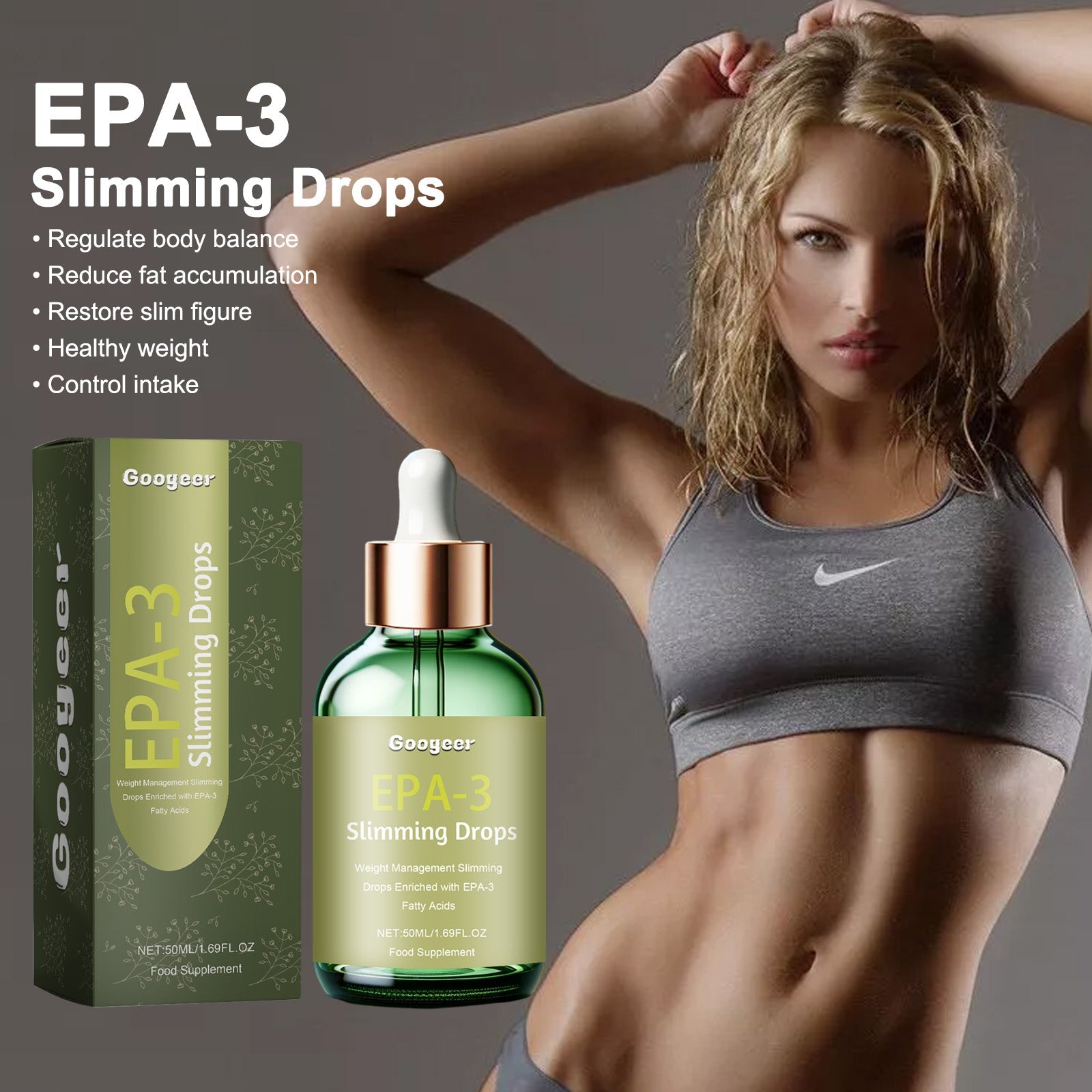 EPA-3 Slimming Drops, Firming Arms Thighs Body Sculpting Waist Toning Oral Drops